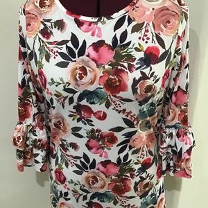 Dainty Jewells- Rose Floral Print Layering Top